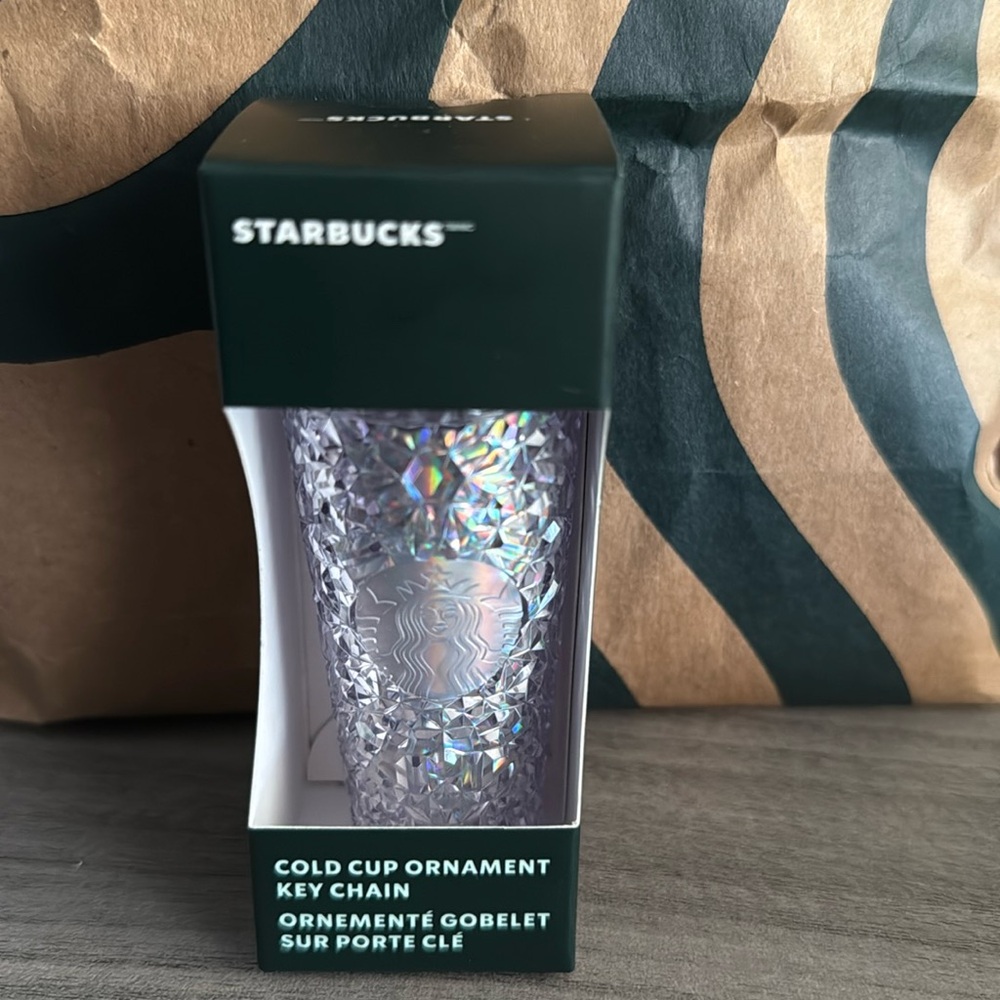 Starbucks Holiday Iridescent Prismatic Cold Cup Christmas Ornament never opened
